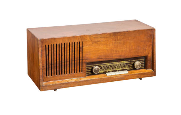 istock Old radio isolated on white background 1444209413