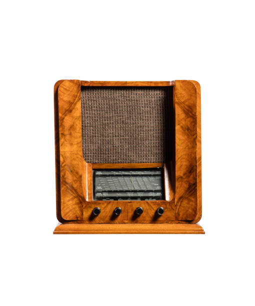 istock Old radio isolated on white background 1444209542
