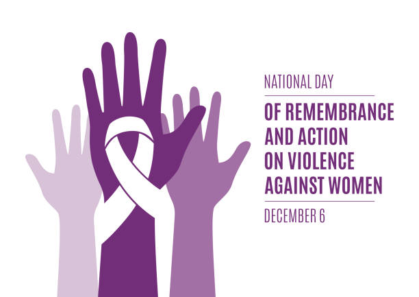 ilustraciones, imágenes clip art, dibujos animados e iconos de stock de vector día nacional de conmemoración y acción sobre la violencia contra la mujer - fiesta nacional