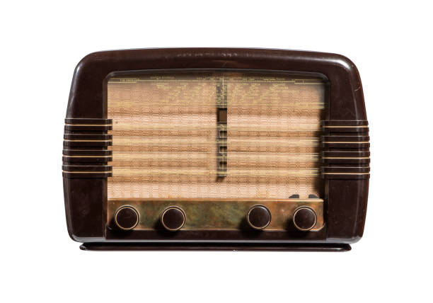 istock Old radio isolated on white background 1444210648