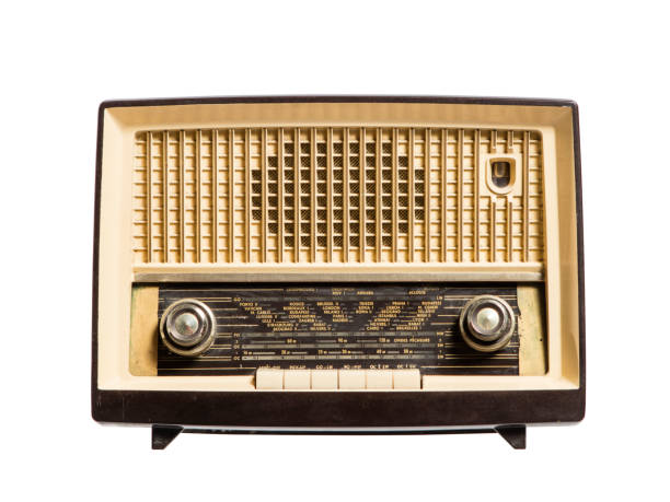istock Old radio isolated on white background 1444210947