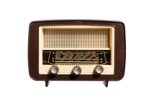 istock Old radio isolated on white background 1444211000