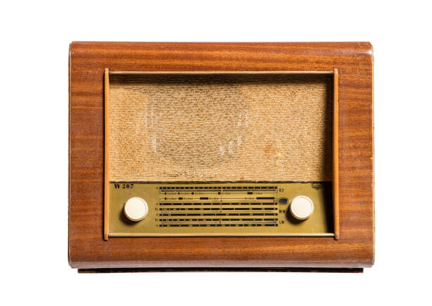 istock Old radio isolated on white background 1444211525