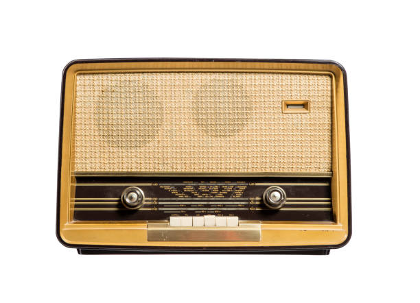 istock Old radio isolated on white background 1444211608