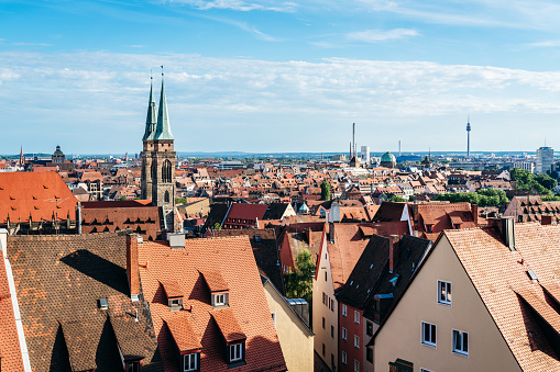 View over the skyline of Nuremberg in Bavaria (Germany)