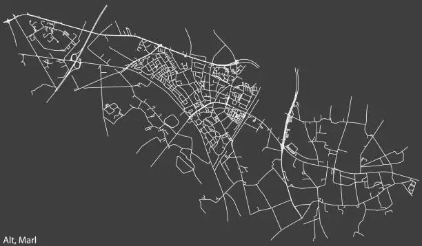 Vector illustration of Street roads map of the ALT-MARL MUNICIPALITY, MARL
