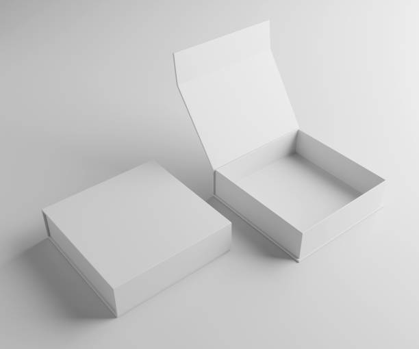istock Blank White Product Packaging Box for Mockups Open and Closed - 3D Illustration 1444218019