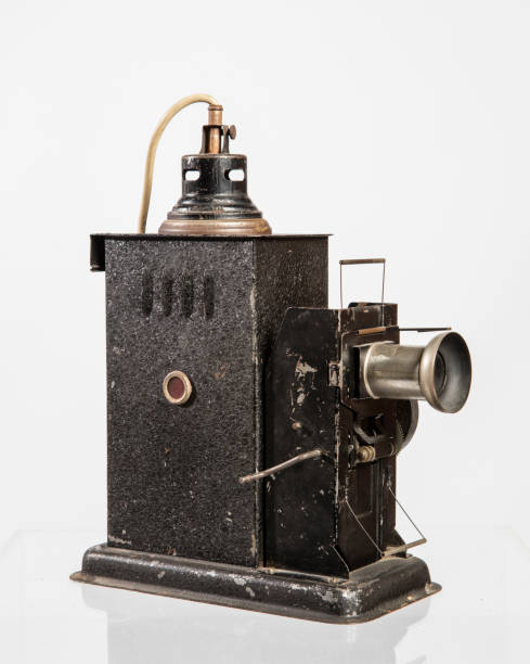 istock Old movie film projector isolated with clipping path. 1444221997