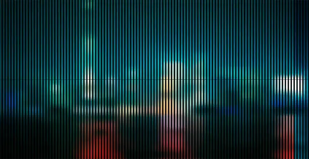 Vector illustration of Vector Cyberpunk Style Glitched Neon ShangHai City Night,Abstract Background Futuristic Concept Design