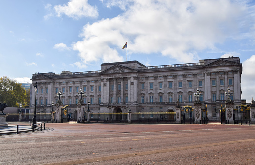 London, UK - November 22 2022:  Buckingham Palace exterior daytime view.