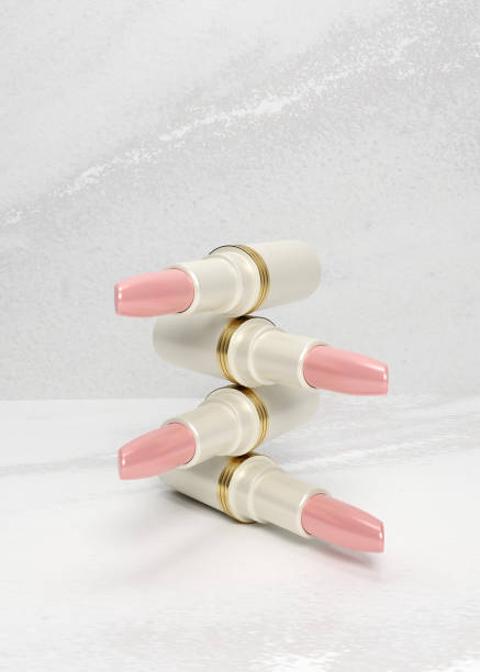 istock 3D rendering closeup lipstick on white marble background 1444235197