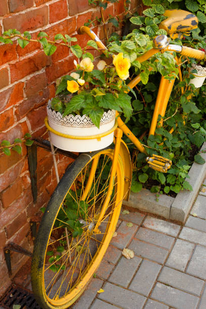 istock old retro bike on the background brick wall. 1444237042