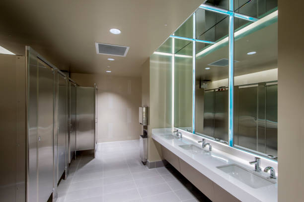 istock Restroom in a Large Office Building. 1444240771