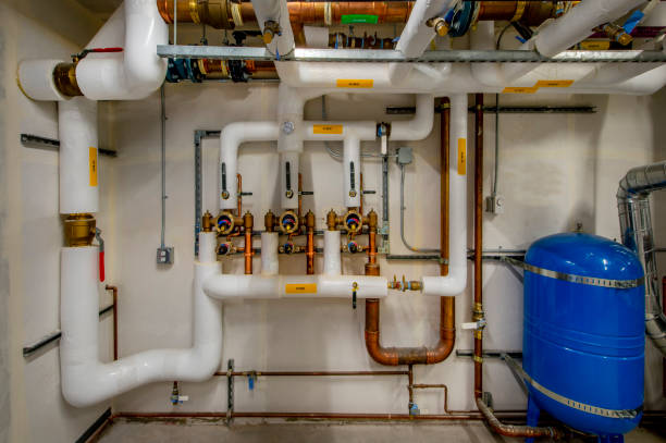 istock Boiler Plumbing for a Large Apartment Building. 1444241826