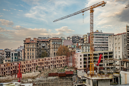 Residential area constructions in Istanbul suburbs