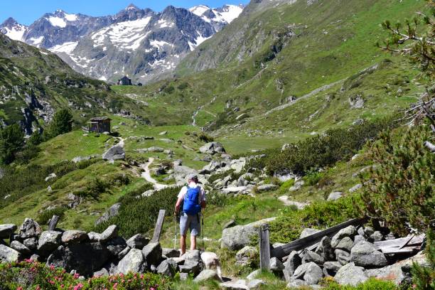istock Man hiking at Stubai Valley 1444246238