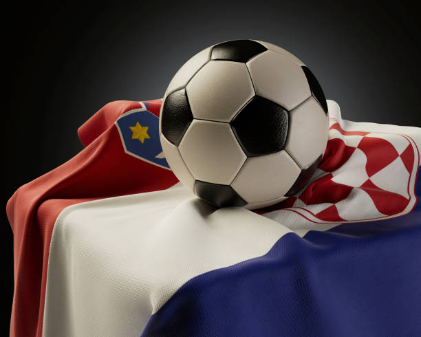 istock Soccer Ball And Croatia Flag 1444246840