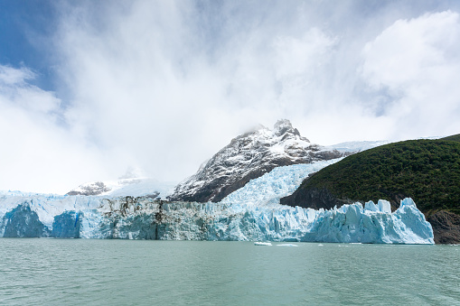 Spegazzini Glacier view from Argentino lake, Patagonia landscape, Argentina. Lago Argentino