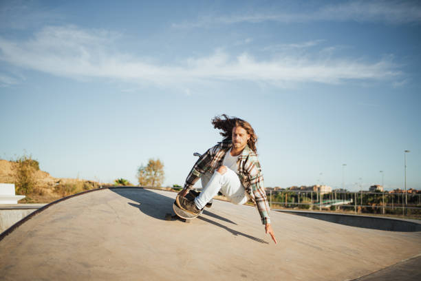 istock Skater drifting on a ramp 1444251120