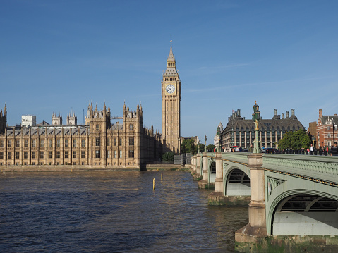 London, UK - Circa October 2022: Houses of Parliament aka Westminster Palace and Westminster Bridge