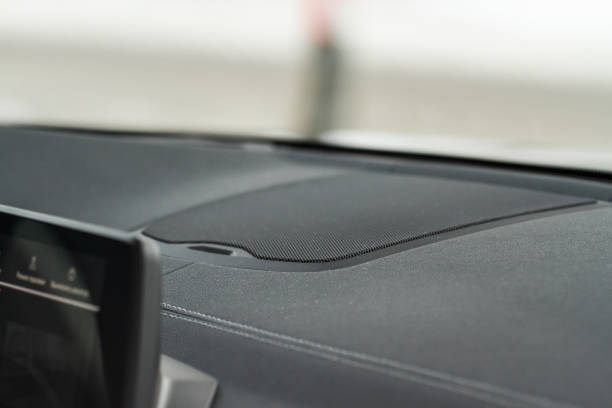 istock Close up speaker in car. Sound speaker in a modern car. 1444256742