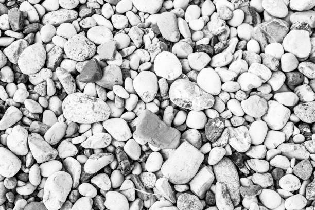 istock Background from beach pebbles, top view. Pebble texture for a poster, calendar, post, screensaver, wallpaper, postcard, banner, cover, website. High quality photo 1444256838