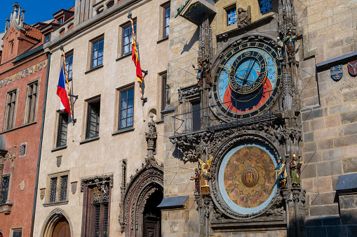 Prague, Czech Republic - 4 September 2022: Astronomical clock in Old Town of Prague