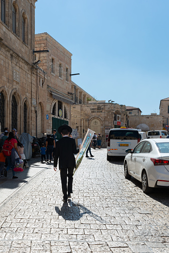 Jerusalem, Israel - Oct 11, 2022: The Old City of Jerusalem in Sukkot Festival.