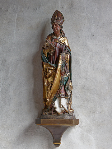 wooden santa claus sculpture from Tilman Riemenschneider, in St. Andreas Church, Ochensfurt, Germany, franconia