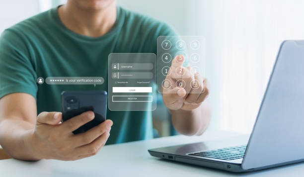 cyber security in two-step verification, Login, User, identification information security and encryption, Account Access app to sign in securely or receive verification codes by email or text message. seguridad cibernética en verificación en dos pasos, inicio de sesión, usuario, seguridad y cifrado de la información de identificación, aplicación de acceso a la cuenta para iniciar sesión de forma segura o recibir códigos de verificación por corr