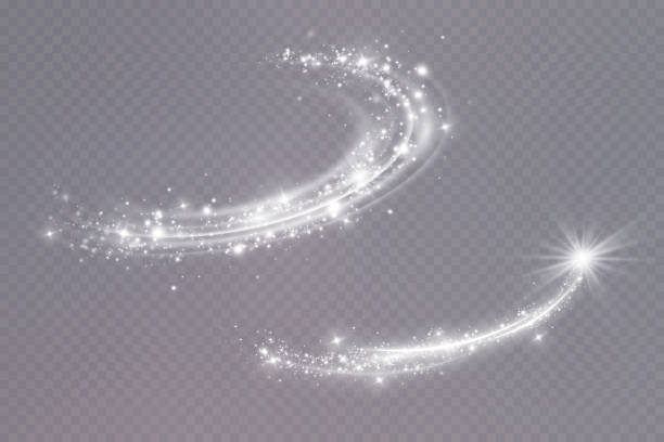 magische spirale mit funkeln. weißlichteffekt. glitzerpartikel mit linien. swirl-effekt. - snow cleaning stock-grafiken, -clipart, -cartoons und -symbole