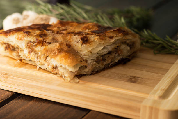 istock Savoury slice of pie with meat 1444283379