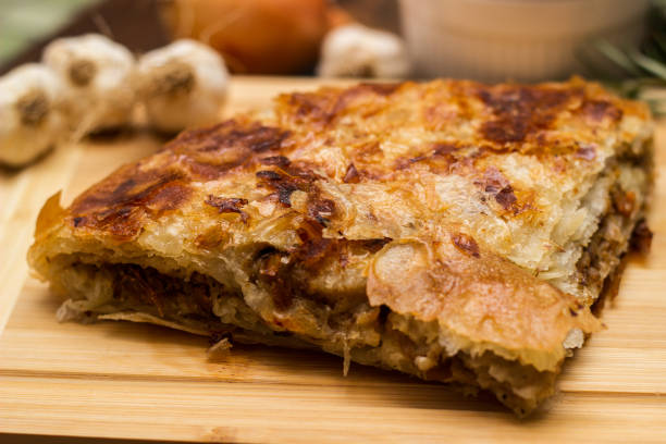 istock Savoury slice of pie with meat 1444283398