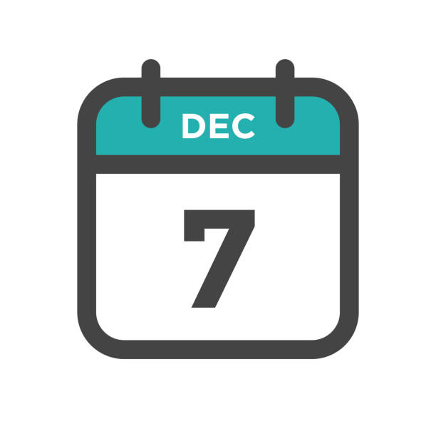 7 grudnia dzień kalendarzowy lub data kalendarzowa terminów lub spotkań - december 7th stock illustrations