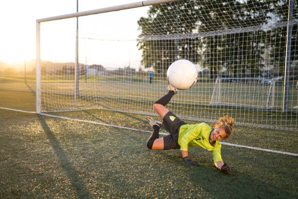 istock Woman goalkeeper defending a goal 1444291711