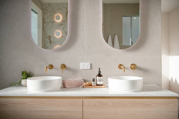 Double Vanity Bathroom with styling with double vanity vanity stock pictures, royalty-free photos & images