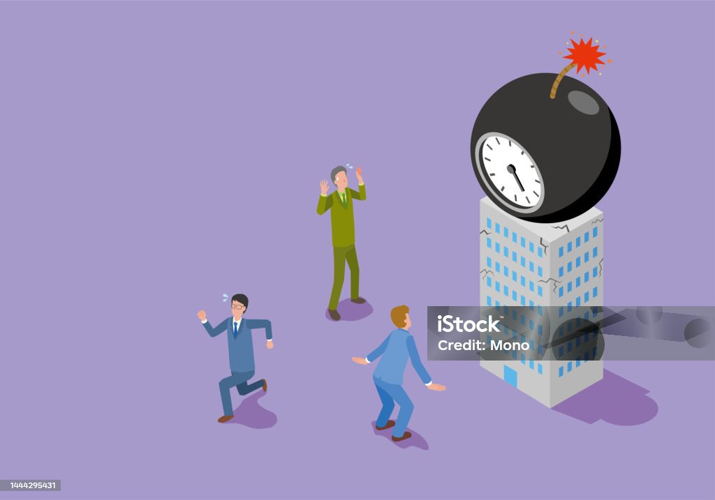 Time Bomb Work Time Bomb And Office Worker Stock Illustration - Download Image Now ...