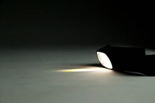 istock Head lamp in the black background 1444305116