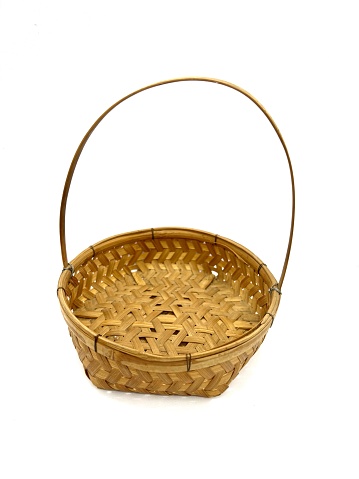 Cloe-up of surface and texture of a shopping basket made by bamboo material