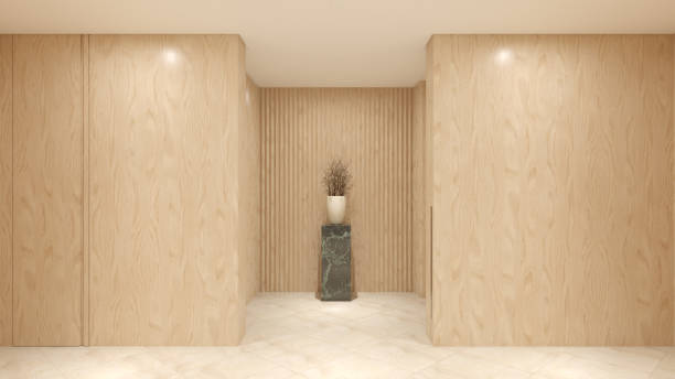 Apartment Entrence Hall Apartment Hall, with marble pedestal and light wooden panel. entrence stock pictures, royalty-free photos & images