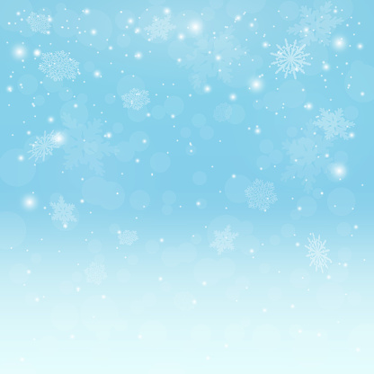 Snowflakes background. winter weather. Silver Bokeh Christmas Background. Snow Flakes on sparkling background. Holiday Winter Backdrop With Glow and Overlay Effect. Season Christmas Decoration.