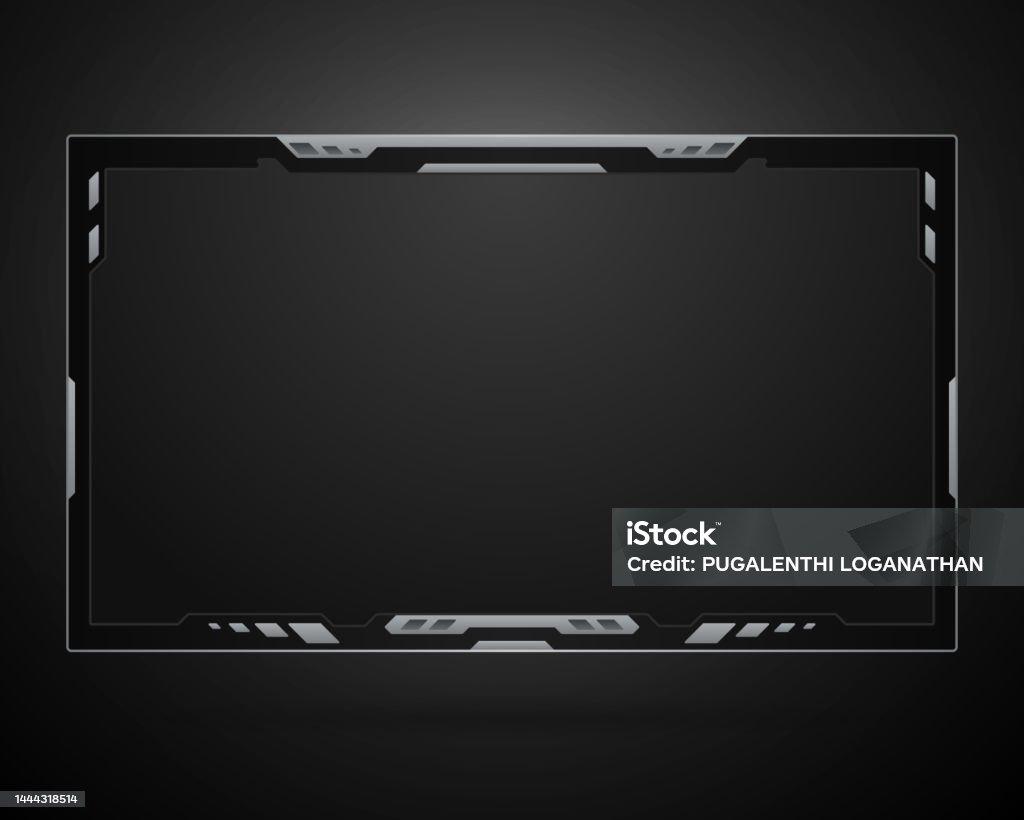 Computer Border Overlay Metallic Borders Game Overlay Screen Interface Panel For Live Video ...