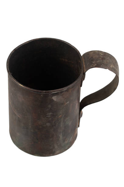 istock Antique army vintage brass mug isolated on a white 1444320207