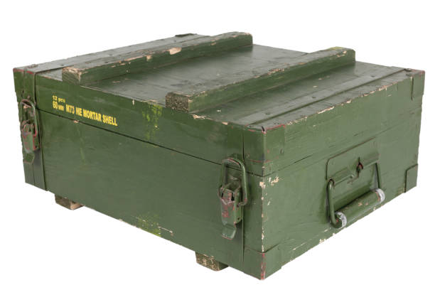 istock Ammunition crate green color for 60mm mortar shell 1444320396