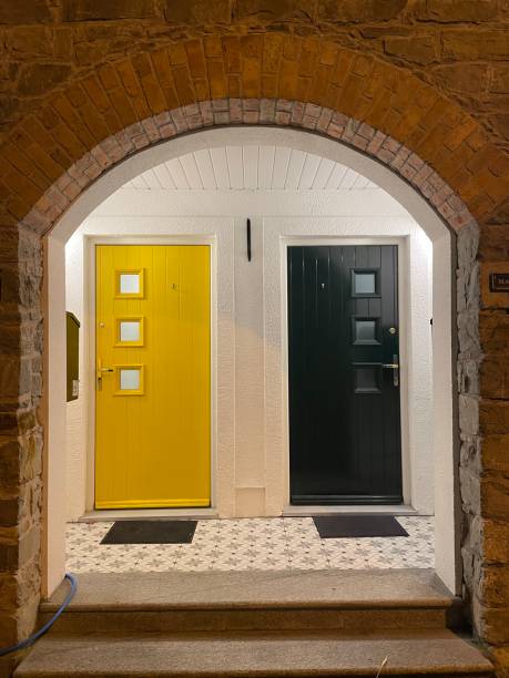 istock Black an Yellow door 1444328902