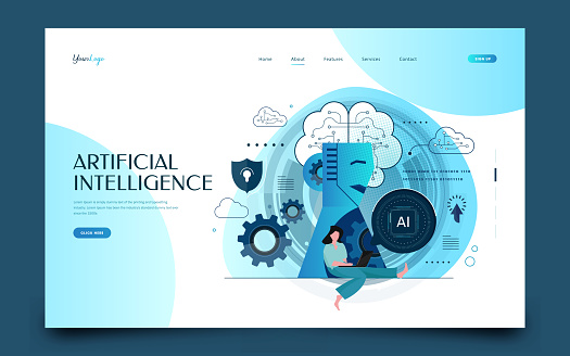Artificial intelligence connect the future concept vector illustration