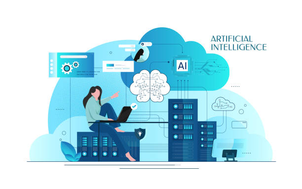 ilustrações de stock, clip art, desenhos animados e ícones de cloud storage for downloading an isometric. a digital service or application with data transmission. network computing technologies. futuristic server. digital space. data storage. - computer chip circuit board isometric computer