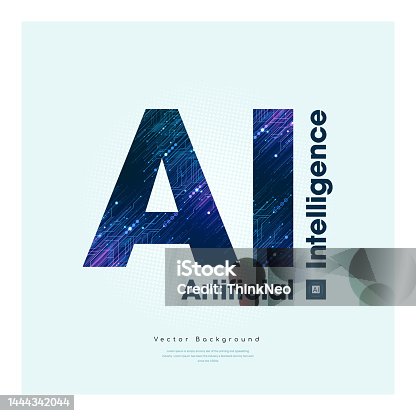 istock Artificial Intelligence Logo. Artificial Intelligence and Machine Learning Concept. 1444342044