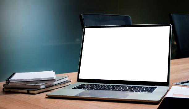 istock White screen background mock up on display laptop with clipping path 1444343511