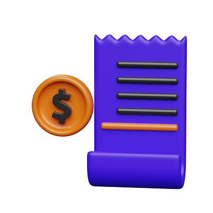 3D rendering illustration of a digital wallet with money and coins on blue background,  concept digital wallet Online payment